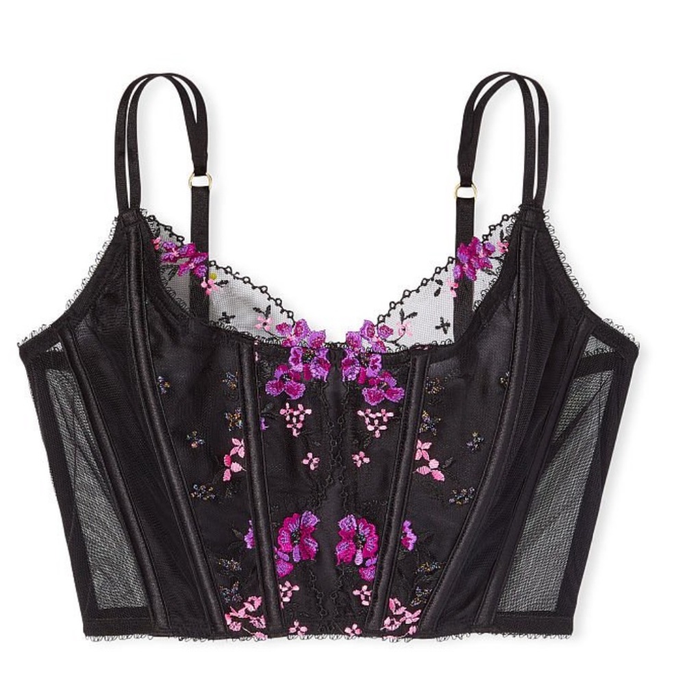 Floral Embroidery Corset Top. NWOT. Please read description!